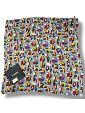 Chanel Super Large Scarf Multicolor CC Logo